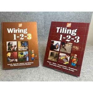Home Depot 1-2-3 Home Reference Books Lot of 2 Wiring 1-2-3 and Tiling 1-2-3